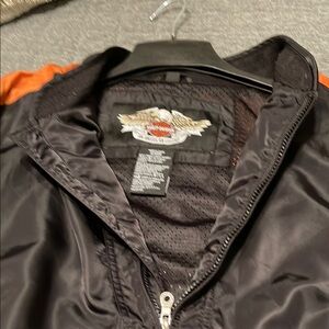 Men's Black and Orange Jacket Harley Davidson